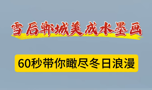 雪后鄲城美成水墨畫(huà) 60秒帶你瞰盡冬日浪漫